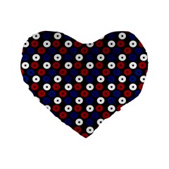 Eye Dots Red Blue Standard 16  Premium Flano Heart Shape Cushions by snowwhitegirl