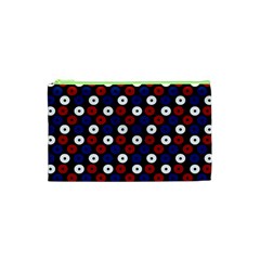 Eye Dots Red Blue Cosmetic Bag (xs) by snowwhitegirl