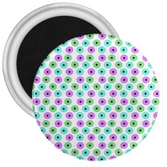 Eye Dots Green Violet 3  Magnets by snowwhitegirl