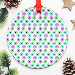 Eye Dots Green Violet Ornament (round) by snowwhitegirl