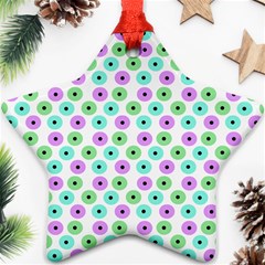 Eye Dots Green Violet Ornament (star) by snowwhitegirl