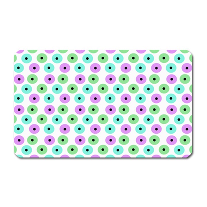 Eye Dots Green Violet Magnet (Rectangular)