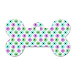 Eye Dots Green Violet Dog Tag Bone (Two Sides) Front