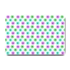 Eye Dots Green Violet Small Doormat  by snowwhitegirl