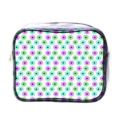 Eye Dots Green Violet Mini Toiletries Bag (one Side) by snowwhitegirl