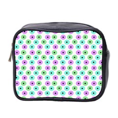 Eye Dots Green Violet Mini Toiletries Bag (two Sides) by snowwhitegirl