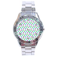 Eye Dots Green Violet Stainless Steel Analogue Watch by snowwhitegirl