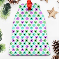 Eye Dots Green Violet Bell Ornament (two Sides) by snowwhitegirl