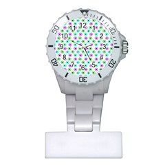 Eye Dots Green Violet Plastic Nurses Watch by snowwhitegirl