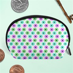 Eye Dots Green Violet Accessory Pouch (large) by snowwhitegirl