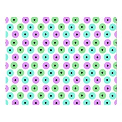 Eye Dots Green Violet Double Sided Flano Blanket (large)  by snowwhitegirl