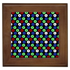 Eye Dots Green Blue Red Framed Tiles by snowwhitegirl