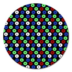 Eye Dots Green Blue Red Magnet 5  (round) by snowwhitegirl