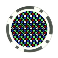 Eye Dots Green Blue Red Poker Chip Card Guard (10 Pack) by snowwhitegirl