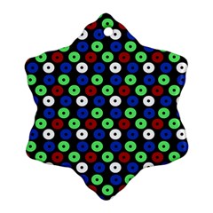 Eye Dots Green Blue Red Ornament (snowflake) by snowwhitegirl