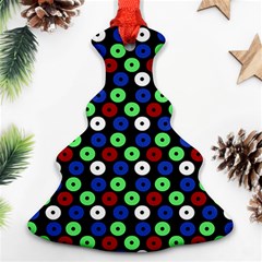 Eye Dots Green Blue Red Christmas Tree Ornament (two Sides) by snowwhitegirl