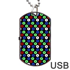 Eye Dots Green Blue Red Dog Tag Usb Flash (one Side) by snowwhitegirl