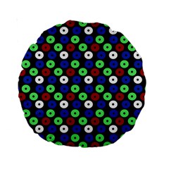 Eye Dots Green Blue Red Standard 15  Premium Round Cushions by snowwhitegirl