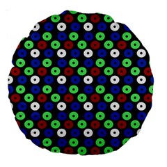 Eye Dots Green Blue Red Large 18  Premium Round Cushions by snowwhitegirl