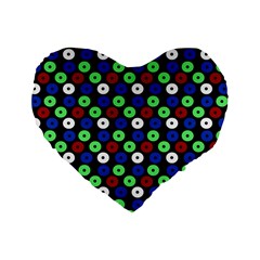 Eye Dots Green Blue Red Standard 16  Premium Heart Shape Cushions by snowwhitegirl