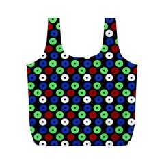 Eye Dots Green Blue Red Full Print Recycle Bag (m) by snowwhitegirl