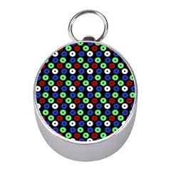 Eye Dots Green Blue Red Mini Silver Compasses by snowwhitegirl