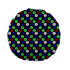 Eye Dots Green Blue Red Standard 15  Premium Flano Round Cushions by snowwhitegirl