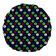 Eye Dots Green Blue Red Large 18  Premium Flano Round Cushions by snowwhitegirl