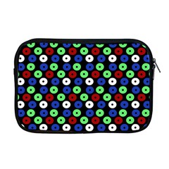 Eye Dots Green Blue Red Apple Macbook Pro 17  Zipper Case by snowwhitegirl