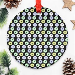 Eye Dots Grey Pastel Ornament (round) by snowwhitegirl