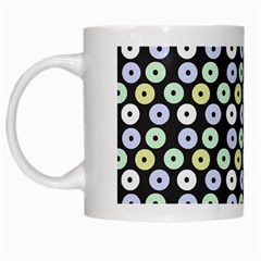 Eye Dots Grey Pastel White Mugs by snowwhitegirl