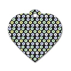 Eye Dots Grey Pastel Dog Tag Heart (one Side) by snowwhitegirl