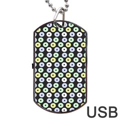 Eye Dots Grey Pastel Dog Tag Usb Flash (two Sides) by snowwhitegirl