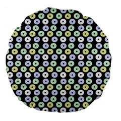 Eye Dots Grey Pastel Large 18  Premium Flano Round Cushions