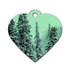 Winter Trees Dog Tag Heart (two Sides) by snowwhitegirl