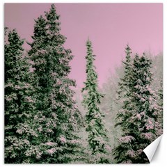 Winter Trees Pink Canvas 16  X 16  