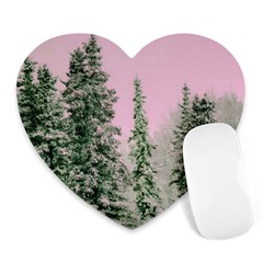 Winter Trees Pink Heart Mousepads by snowwhitegirl