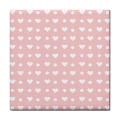 Hearts Dots Pink Tile Coasters