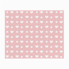 Hearts Dots Pink Small Glasses Cloth (2-side) by snowwhitegirl