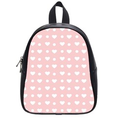 Hearts Dots Pink School Bag (small) by snowwhitegirl