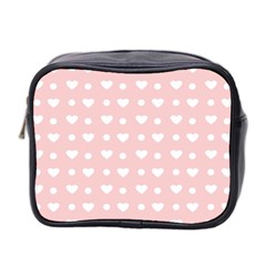 Hearts Dots Pink Mini Toiletries Bag (two Sides) by snowwhitegirl