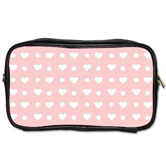 Hearts Dots Pink Toiletries Bag (one Side) by snowwhitegirl