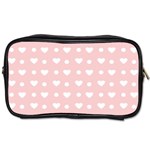 Hearts Dots Pink Toiletries Bag (One Side) Front