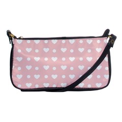 Hearts Dots Pink Shoulder Clutch Bag by snowwhitegirl