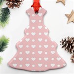 Hearts Dots Pink Ornament (Christmas Tree)  Front