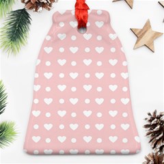 Hearts Dots Pink Bell Ornament (two Sides) by snowwhitegirl