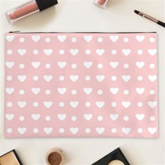 Hearts Dots Pink Cosmetic Bag (xxl)