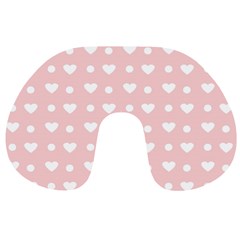 Hearts Dots Pink Travel Neck Pillows by snowwhitegirl