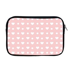 Hearts Dots Pink Apple Macbook Pro 17  Zipper Case by snowwhitegirl