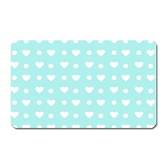 Hearts Dots Blue Magnet (rectangular) by snowwhitegirl